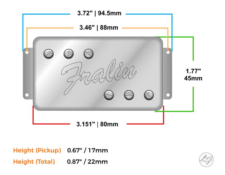 Fralin Pickups Wide Range Humbucker Dimensions