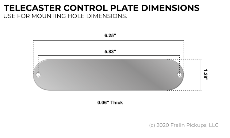 Fralin Telecaster Control Plate Dimensions