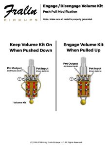 Fralin Push Pull Pot Mod Push Pull Volume Kit