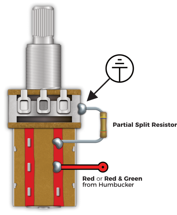 Coil Split A Single Pickup with Partial Split Resistor (Alpha)